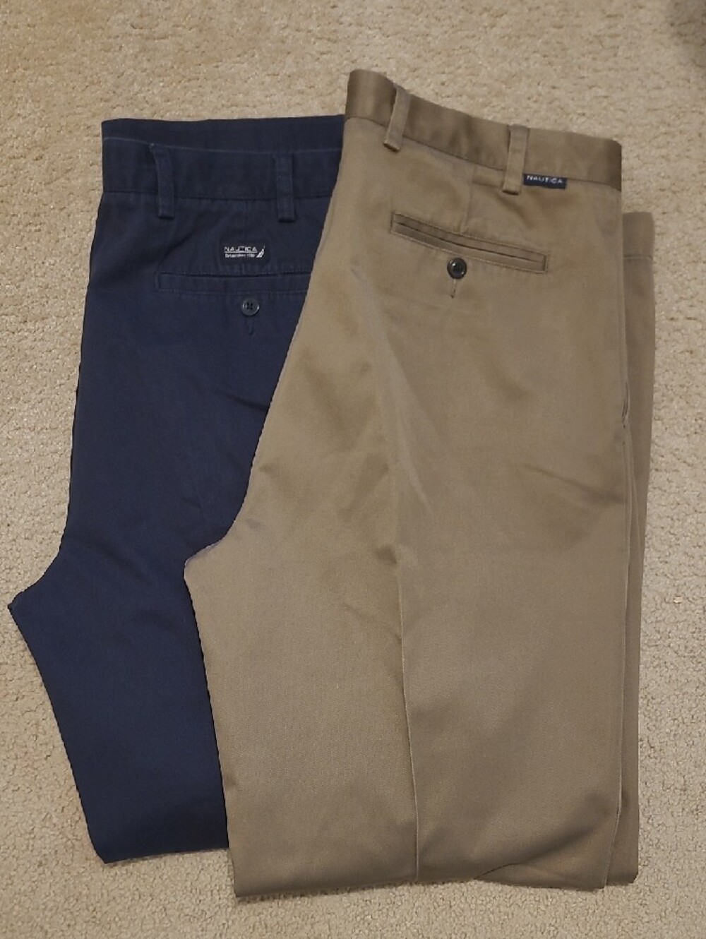 Nautica Men's Chinos in Tan and Navy Blue